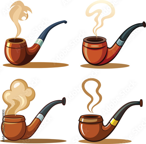 Smoking Pipes Tobacco Smoke Brown Pipes