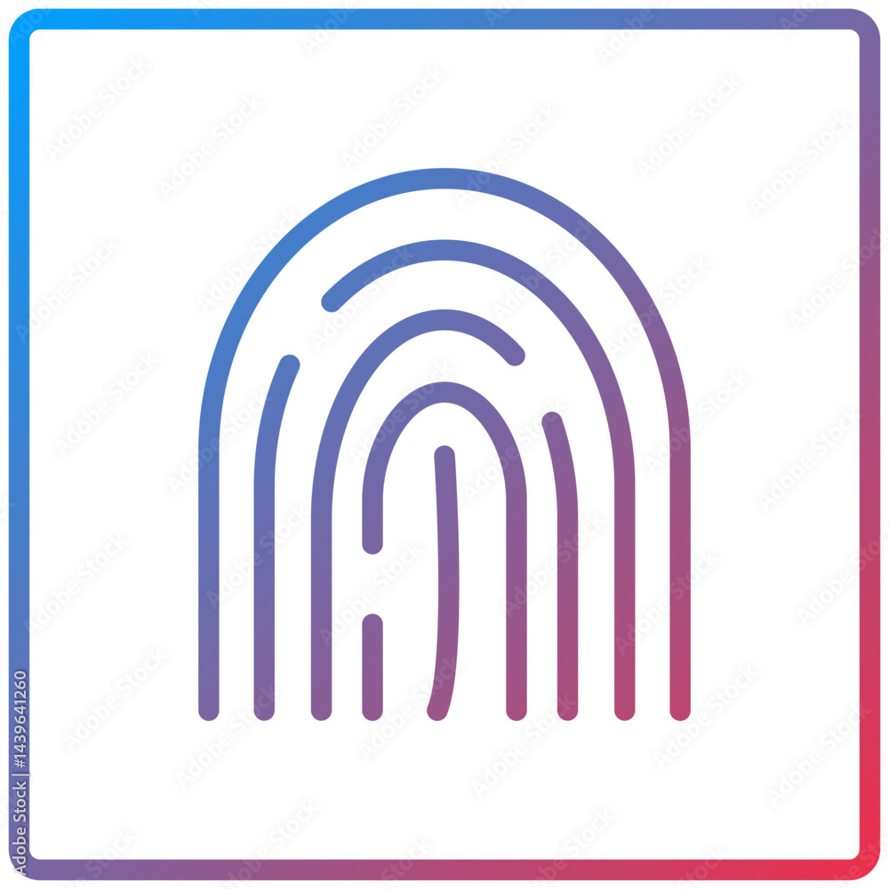 Fingerprint Line Icon Style Fingerprint Line Icon Style