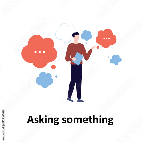  Asking something Vector illustration which can easily modify or edit