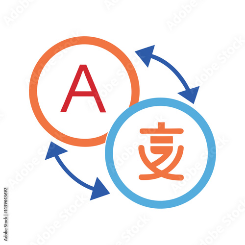 flat design illustration of a language vector icon