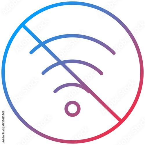 Connection Lost Line Icon Style