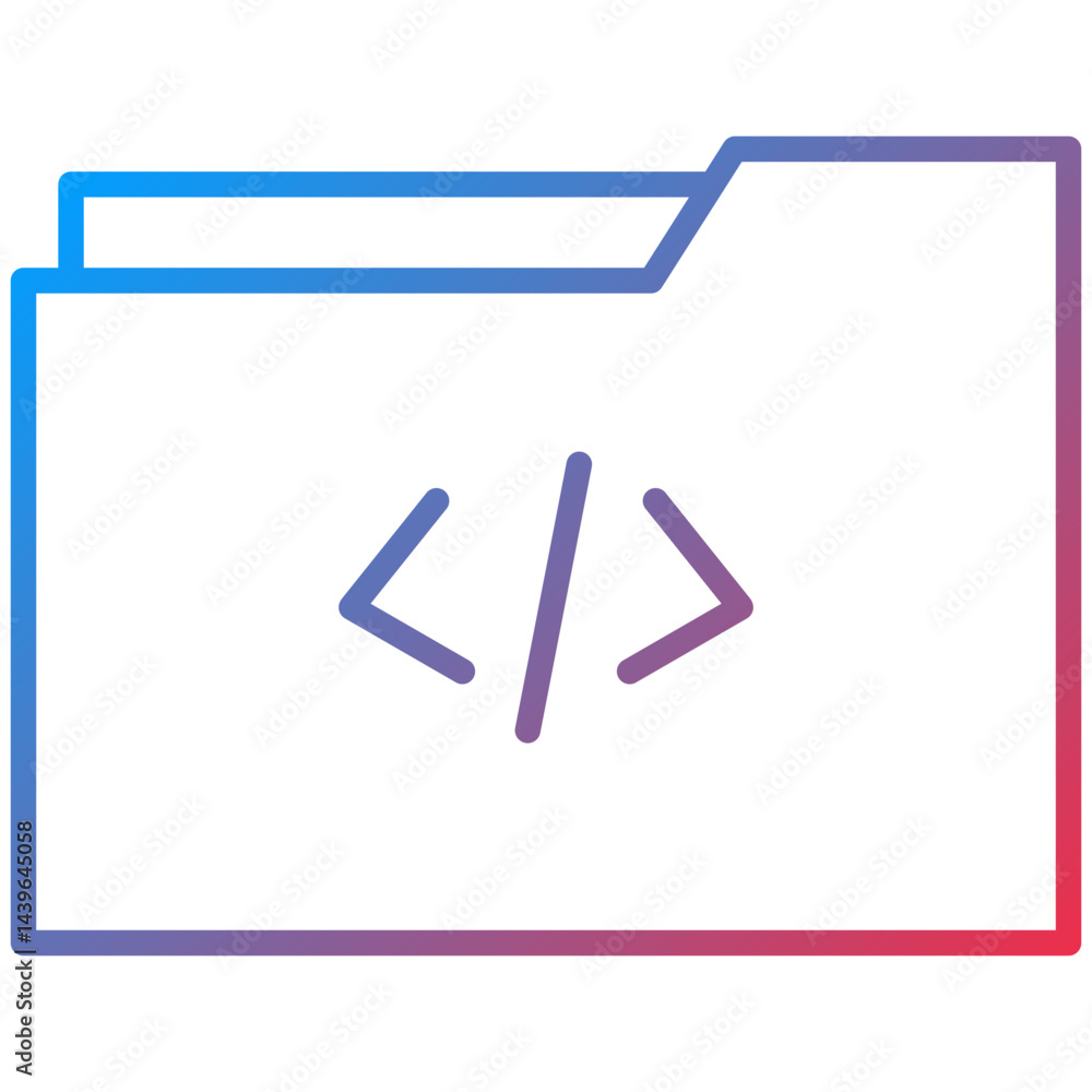 Coding Folder Line Icon Style Coding Folder Line Icon Style