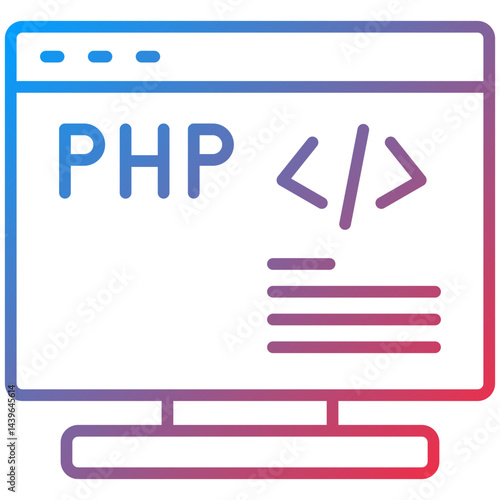 PHP Coding Line Icon Style