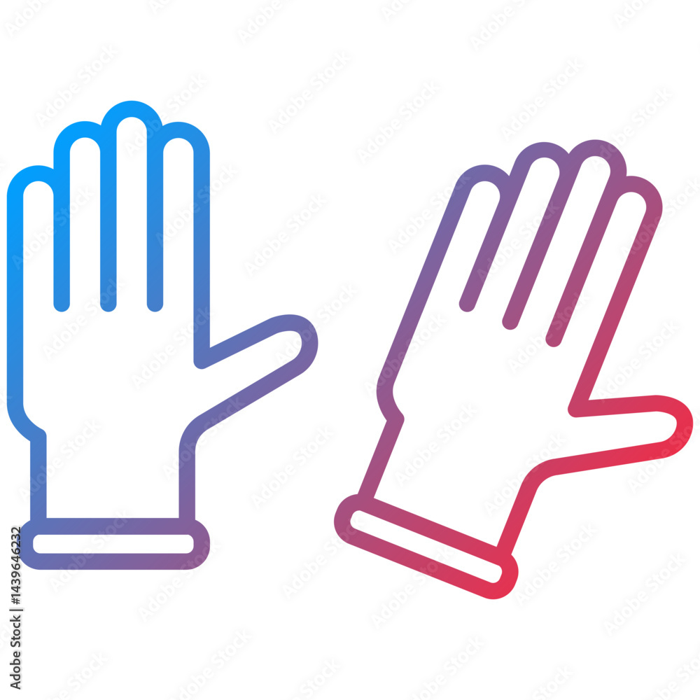 Obraz premium Gloves Line Icon Style
