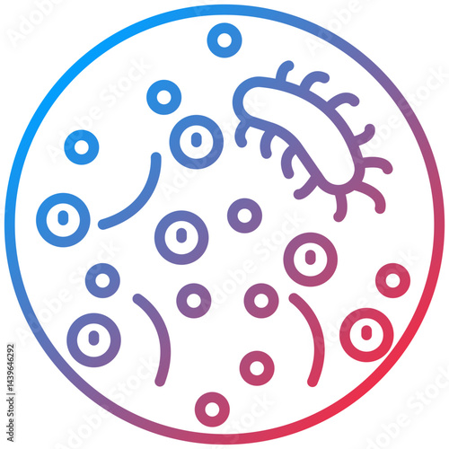 Bacteria Line Icon Style