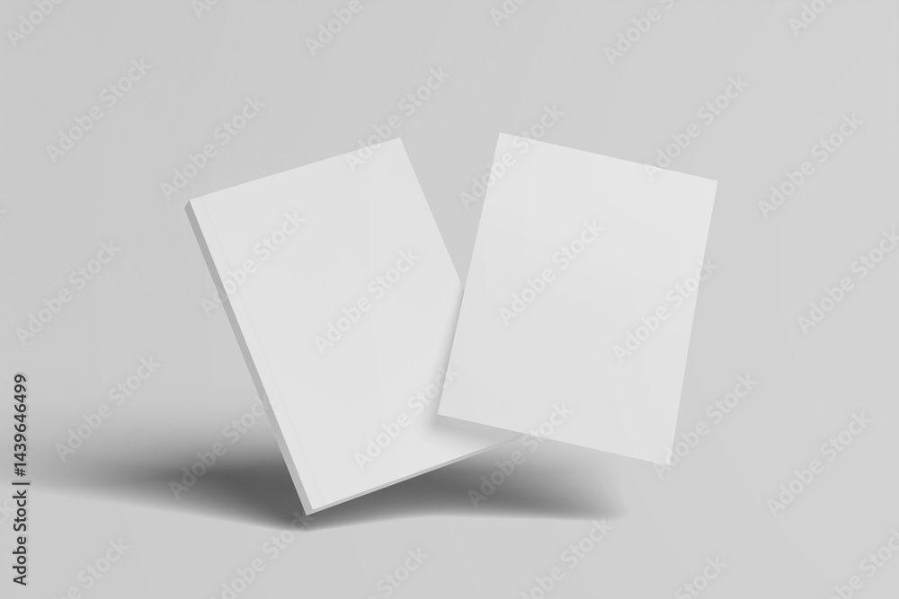 Mockup Magazine Cover, Book, Booklet, Brochure. Illustration Isolated, White blank sheets of a4 paper size or documents mockup on a gray background. Template for design blank paper sheets
Mockup Magazine Cover, Book, Booklet, Brochure. Illustration Isolated, White blank sheets of a4 paper size or documents mockup on a gray background. Template for design blank paper sheets