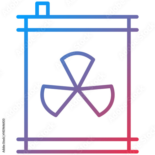 Nuclear Waste Line Icon Style