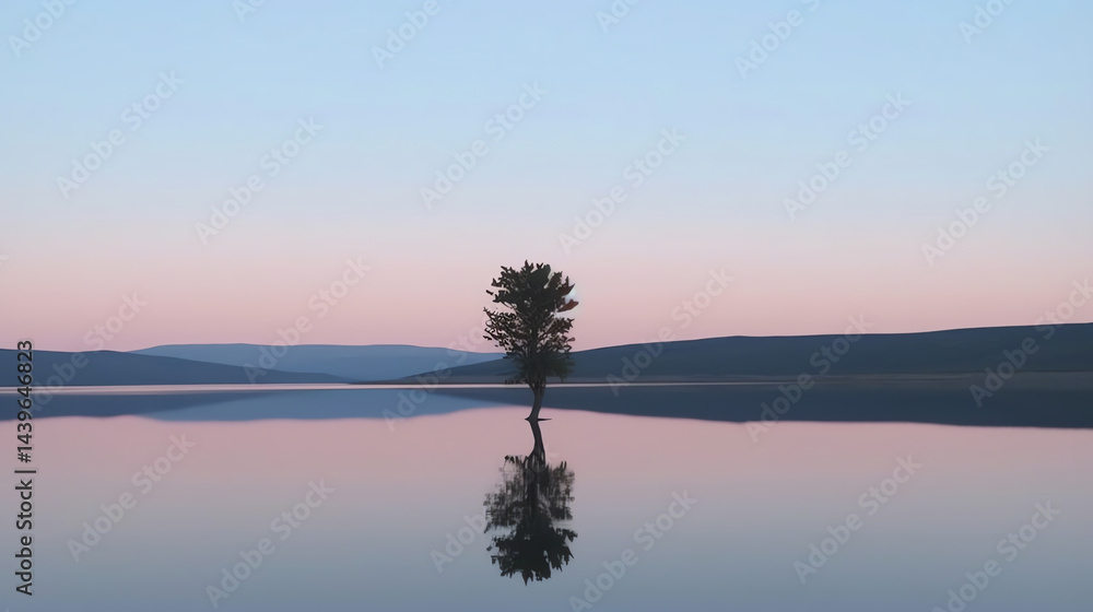 Obraz premium Serene Sunset Lake