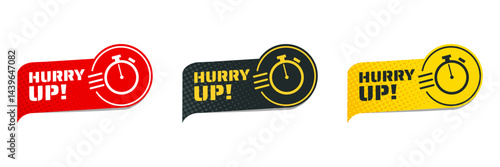 Hurry up! Stopwatch, last chance, running out time - vector illustration	