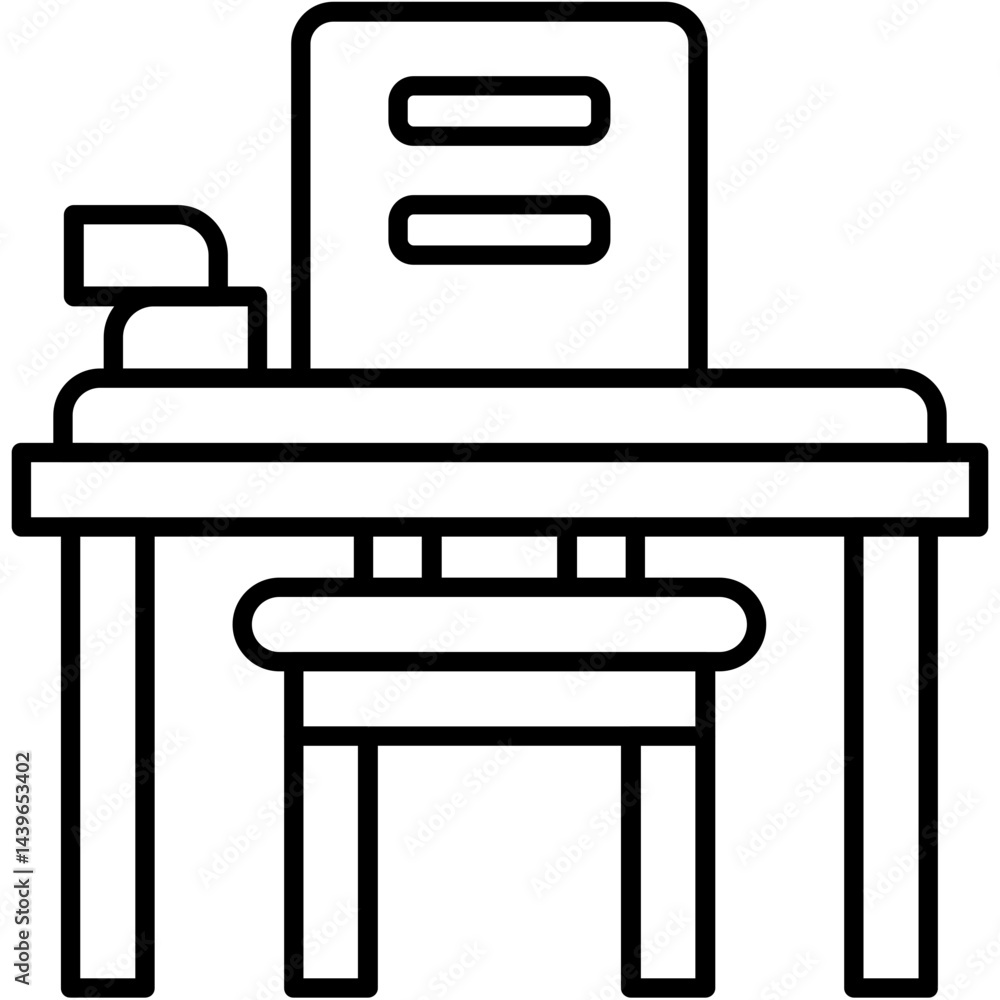 School Desk Icon School Desk Icon
