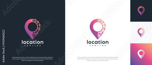smart technology logo design template location. technology location logo icon