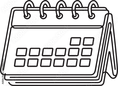 abstract continuous line art drawing of a paper calendar marked with the date december twenty fifth minimalist black sketch style isolated on a clean white background