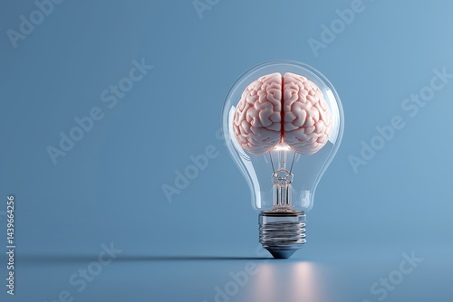 Obraz na płótnie Brain Inside Lightbulb Creative Concept w salonie