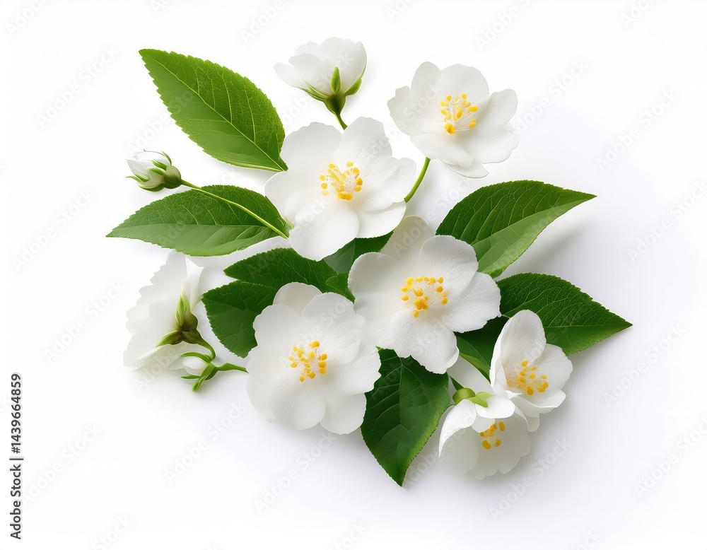 Serene Jasmine Blooms: A Delicate Floral Arrangement Serene Jasmine Blooms: A Delicate Floral Arrangement