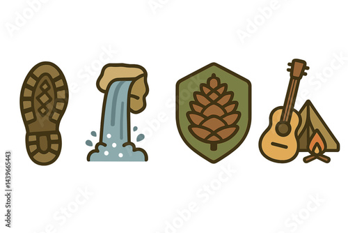 Icons of retreat that honor trail, water, forest, and music are celebrated