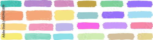 A vibrant collection of hand-drawn chalk strokes featuring mid-tone colors on a white background. Ideal for design and artistic projects needing creative and colorful components