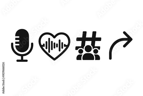 Audio-social icons combine recording, emotion, community, and outreach capabilities