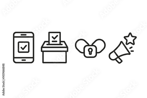 The device for merging e-voting icons includes submission, security, and announcement features