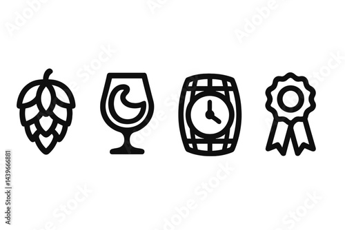 Icons of brewing that symbolize ingredients, aromas, time, and recognition are being created