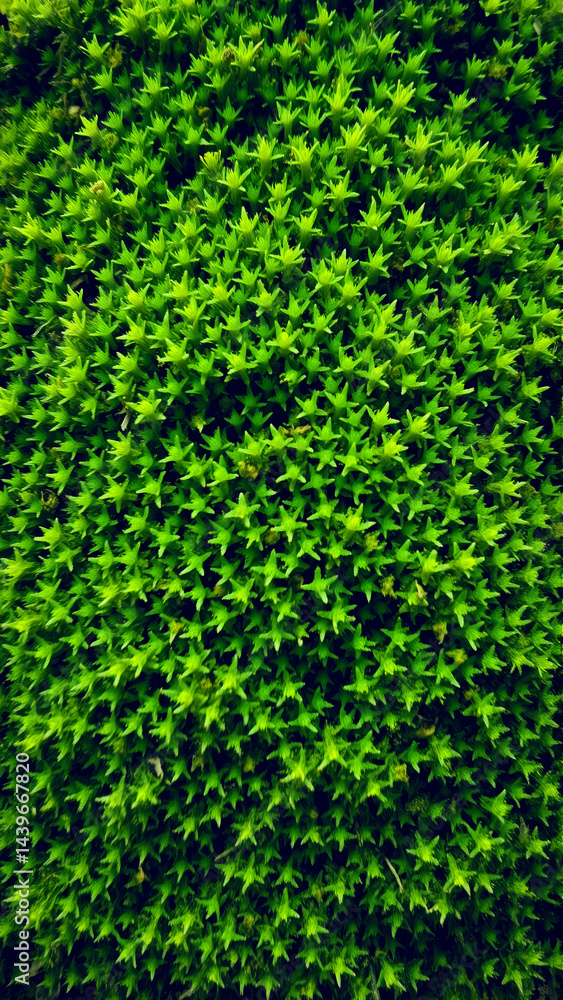 Wet green moss on the rocks Wet green moss on the rocks