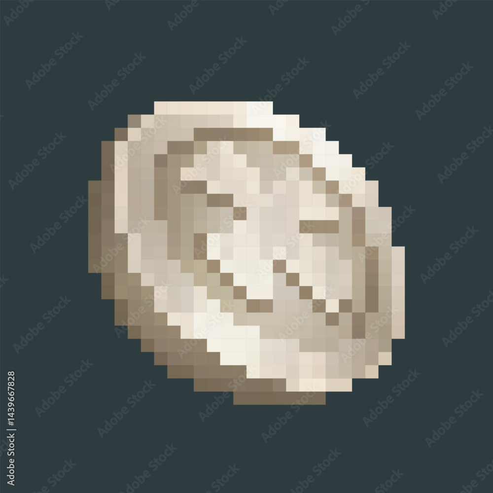 Fototapeta premium silver coin in pixel art style with isolated background