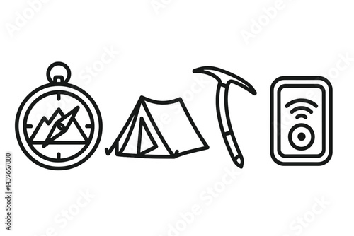 Icons representing safety at high altitudes include navigation, shelter, and rescue