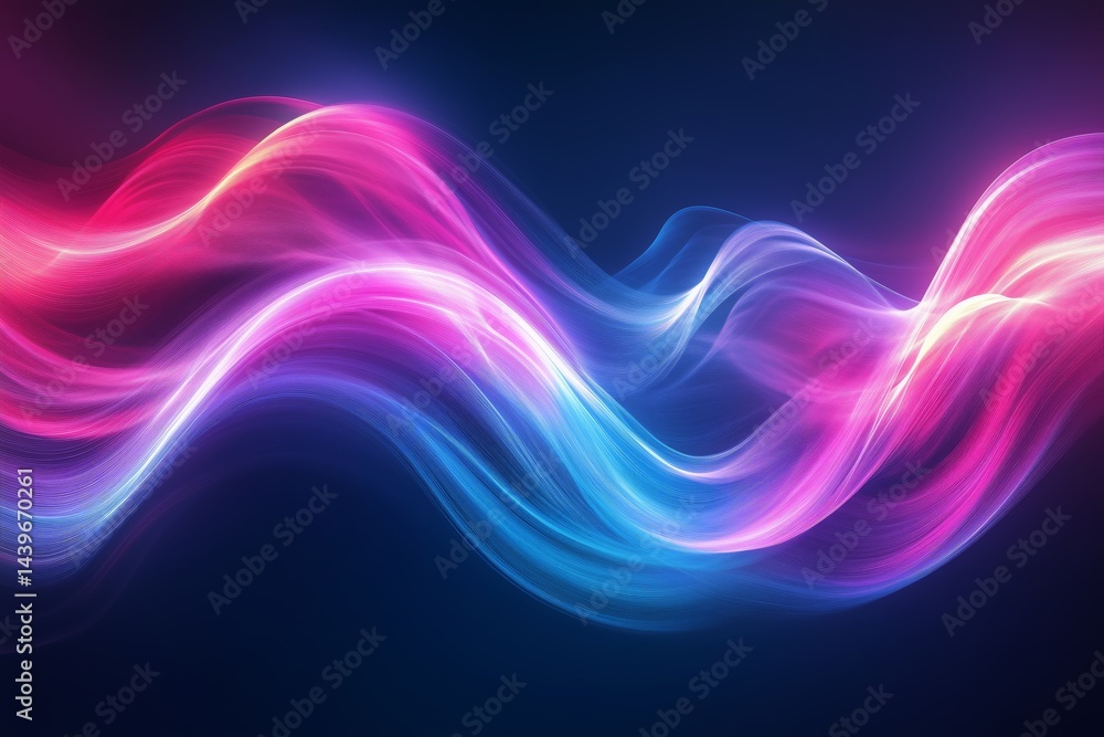 Abstract Tech Waves in Neon
