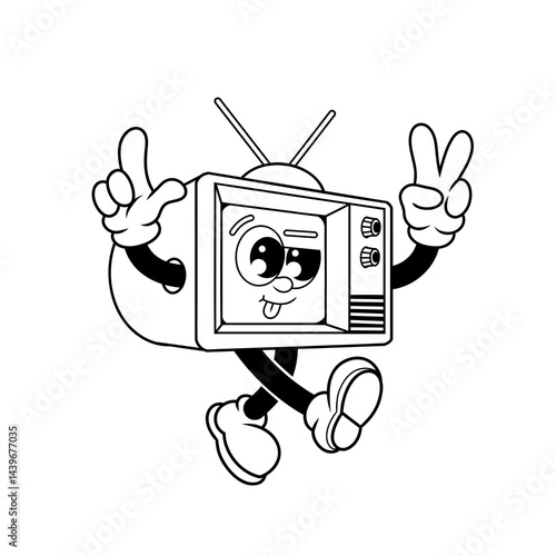 Retro character design from hilarious television outline
