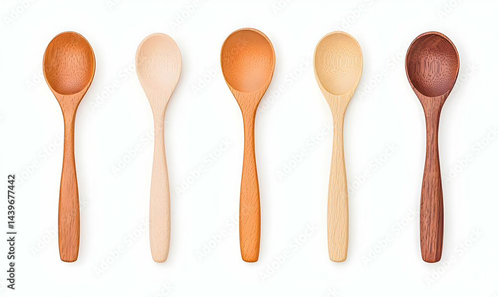Variety of Wooden Spoons in Different Shapes and Sizes for Cooking Variety of Wooden Spoons in Different Shapes and Sizes for Cooking