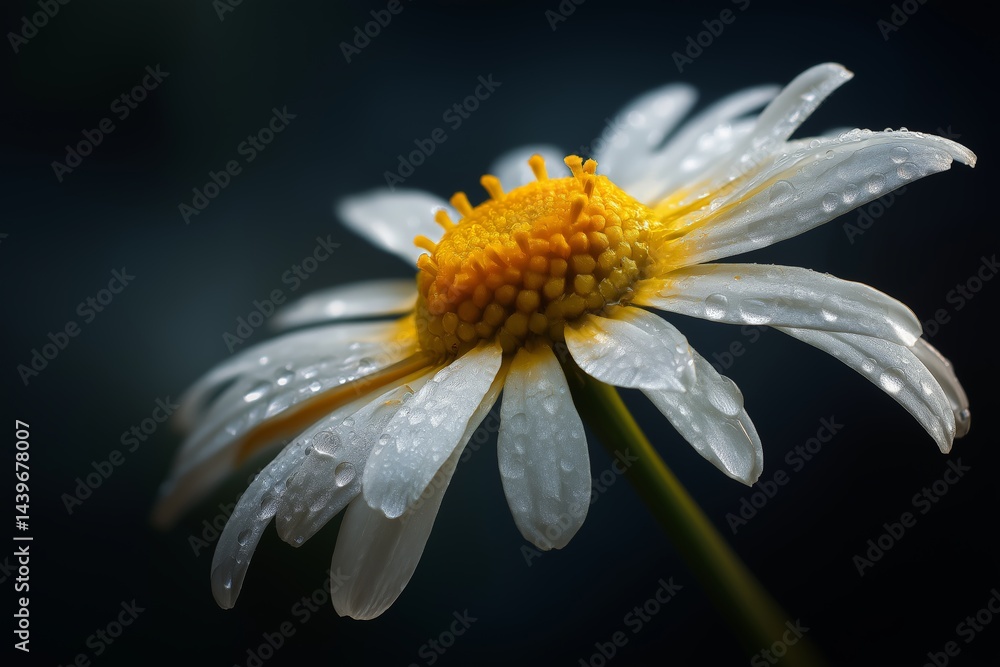 Macro Shot of Delicate Chamomile Flower
