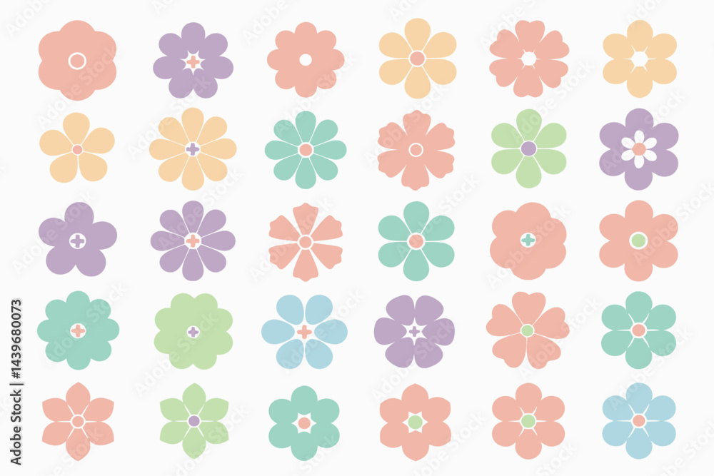 Pastel Flower Icon Vector Set
Pastel Flower Icon Vector Set
