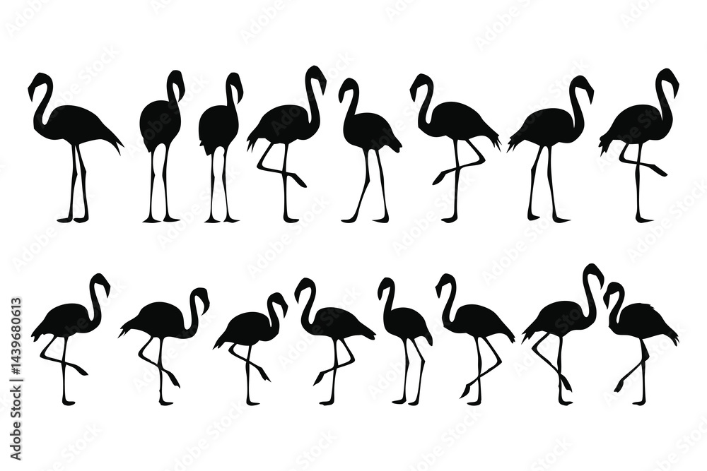 Obraz premium Flamingo Silhouette Collection
