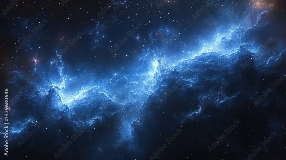 Fototapeta premium Cosmic nebulae in a dark, starlit expanse.