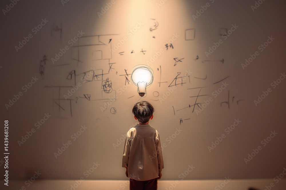Student Pondering Formulas with Inspiration