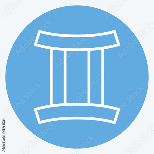 Icon Gemini. related to Astrology symbol. blue eyes style. design editable