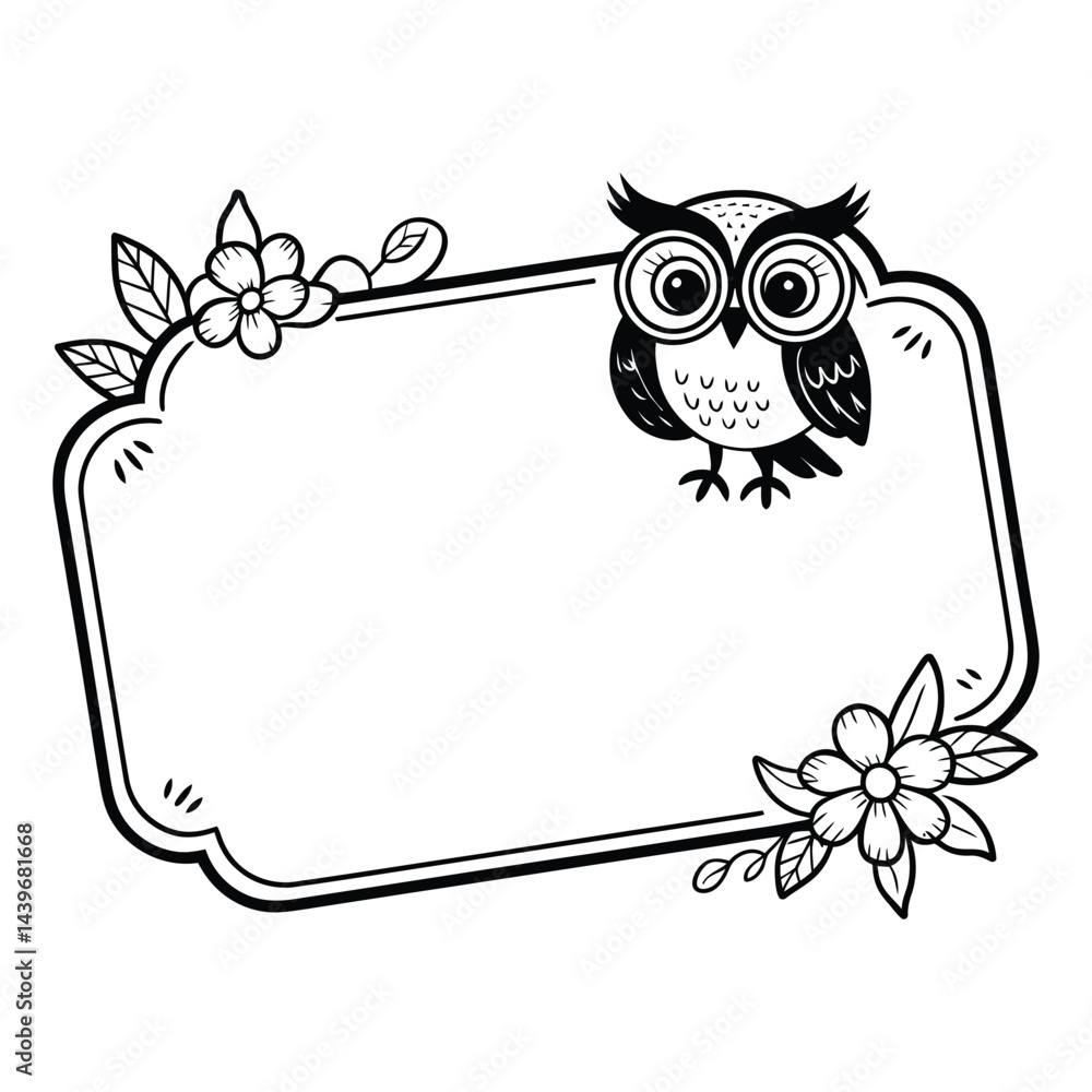 Fototapeta premium Old Label Doodle funny, Silhouette, Vector, Icon, Logo, White Background.