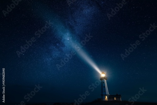 Obraz na płótnie Lighthouse Beams Light into Night w salonie