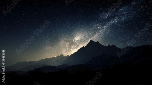 Obraz na płótnie Cosmic ring mountains at night w salonie