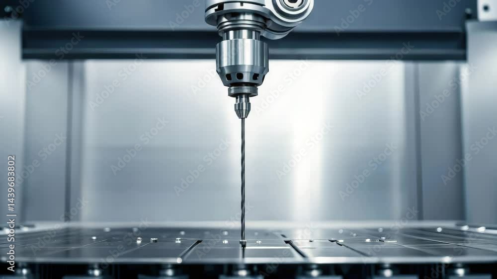 Manufacturing automation for productivity improvement, A close-up of a robotic arm equipped with a precision drill, showcasing advanced manufacturing technology in a sleek industrial environment. Manufacturing automation for productivity improvement, A close-up of a robotic arm equipped with a precision drill, showcasing advanced manufacturing technology in a sleek industrial environment.