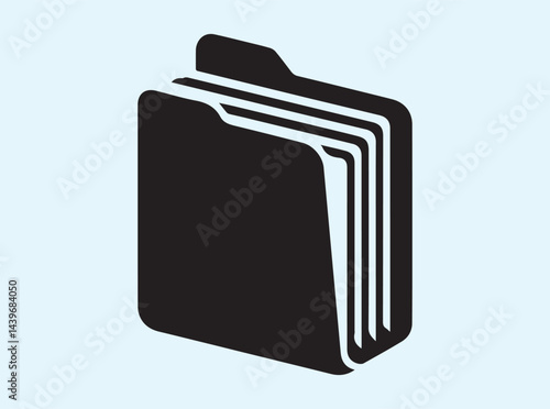 Solid Black Document Storage Folder