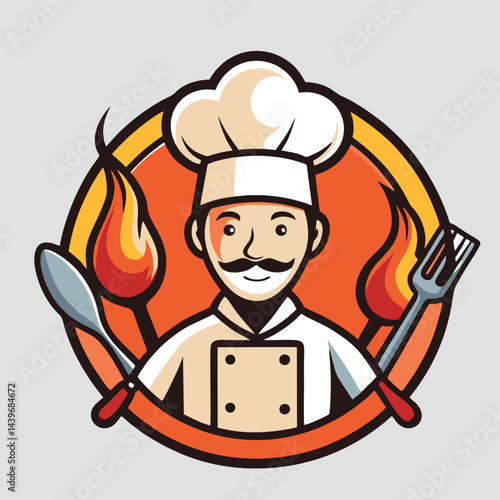 design logo vector icon illustration mascot art chef