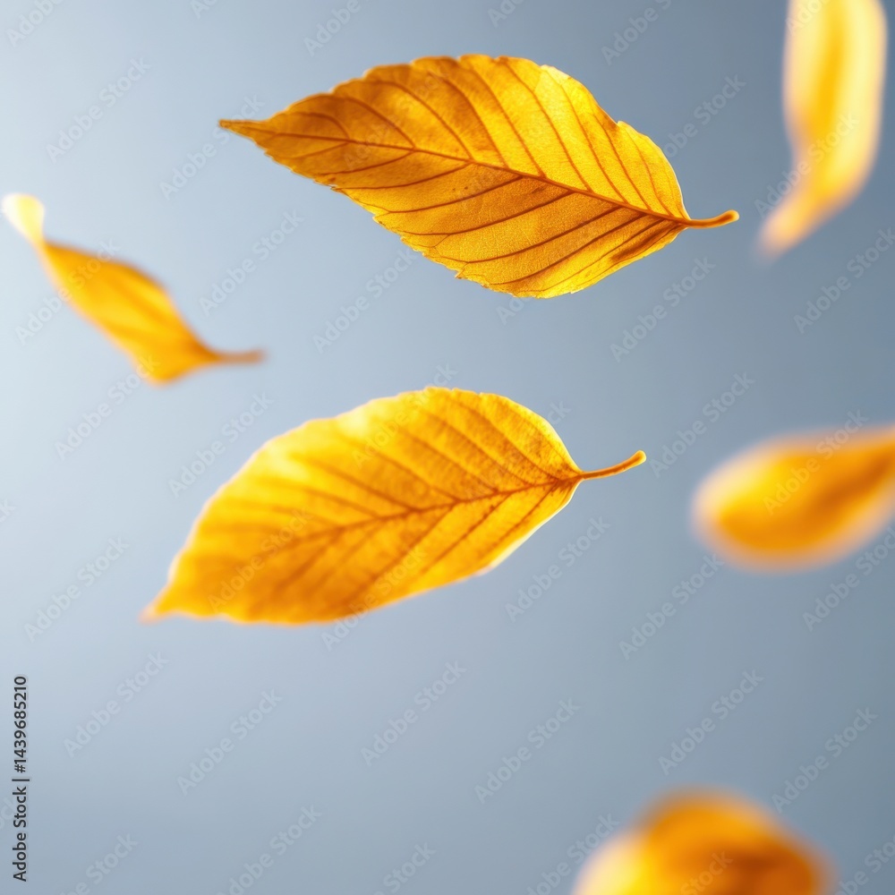 Obraz premium Autumn leaves floating on air