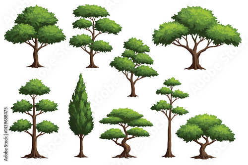 Diverse Tree Illustration Set

