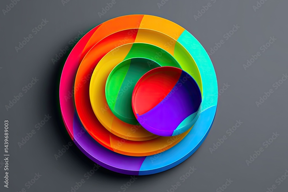 Fototapeta premium Nested colorful circles