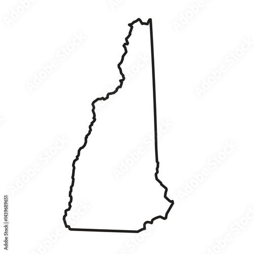 New Hampshire State Outline Map Vector Graphic