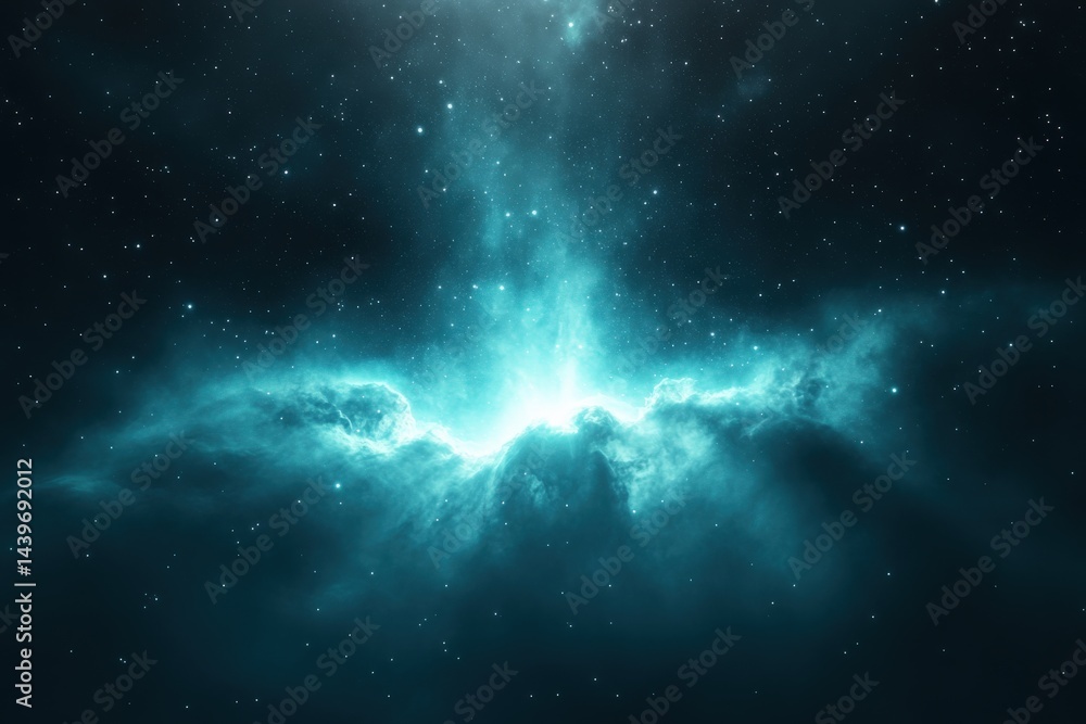 Fototapeta premium Blue galaxy nebula with stars