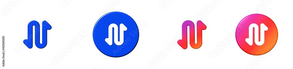 arrow curvy up down interface essential 3D icon arrow curvy up down interface essential 3D icon