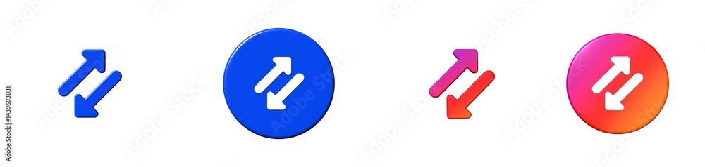arrow transfer diagonal interface essential 3D icon arrow transfer diagonal interface essential 3D icon