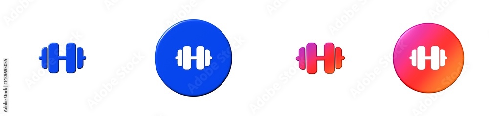 barbell phosphor 3D icon barbell phosphor 3D icon