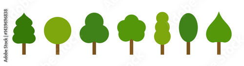 Obraz na płótnie Trees icons set. Various species of trees collection. Design elements. PNG illustration. w salonie